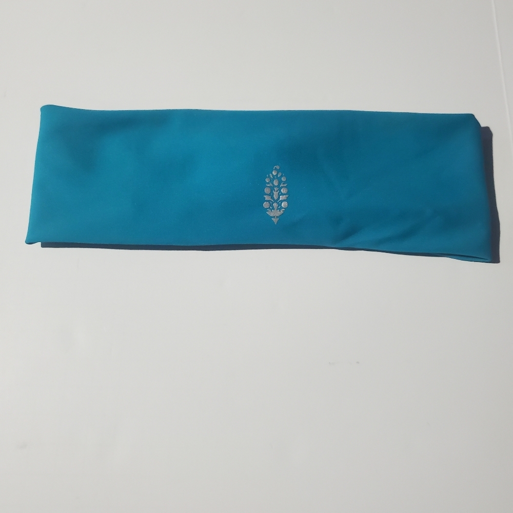 Free People Teal Headband with Silver Logo
